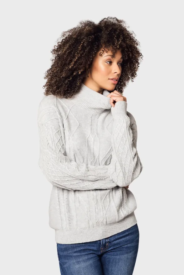 Diamond Knit Turtleneck Cashmere