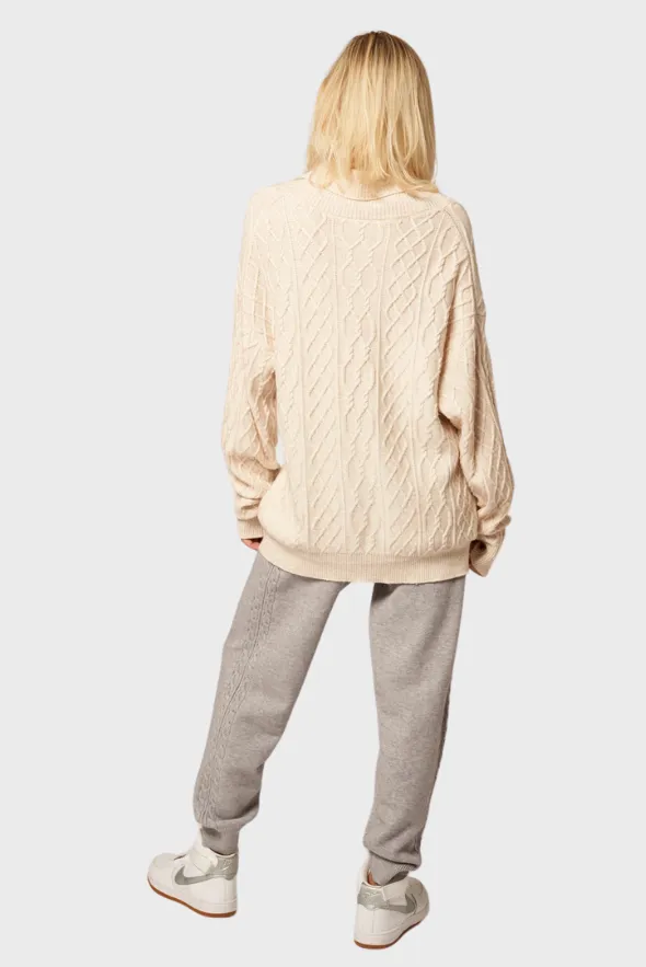 Diamond Knit Turtleneck Cashmere