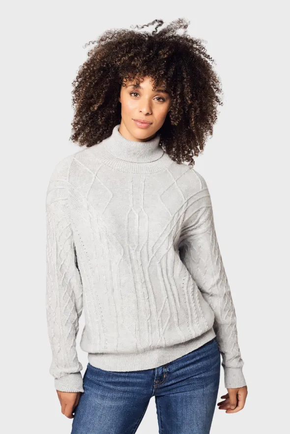 Diamond Knit Turtleneck Cashmere