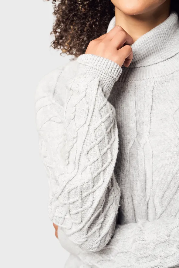 Diamond Knit Turtleneck Cashmere