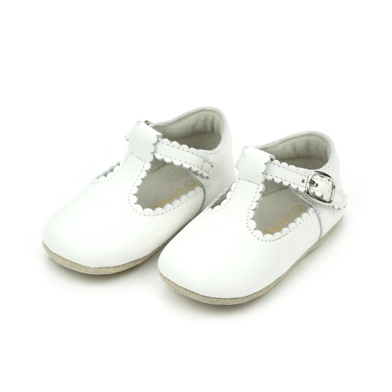 Infant Girls' Elodie Scalloped T-Strap Mary Jane Crib Shoe