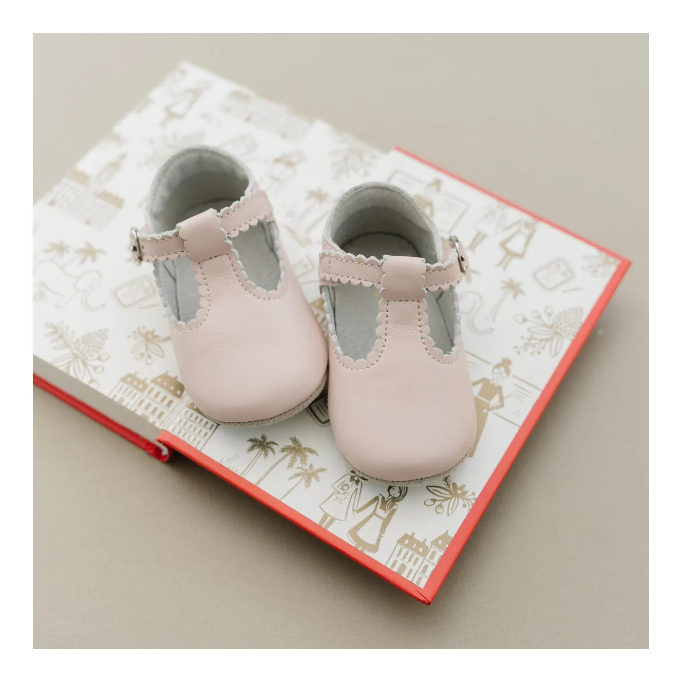 Infant Girls' Elodie Scalloped T-Strap Mary Jane Crib Shoe