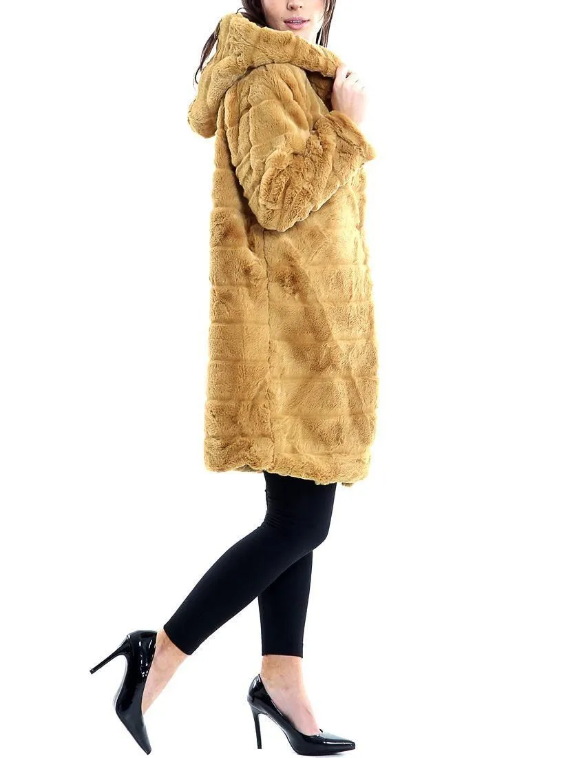 Faux Fur Mustard Long Jacket