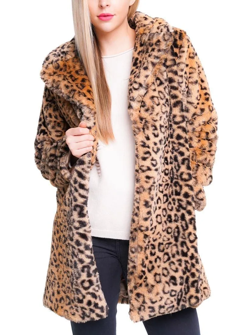 Faux Fur Plush Longline Coat