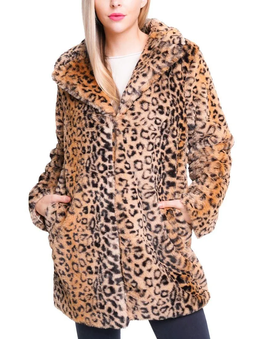 Faux Fur Plush Longline Coat