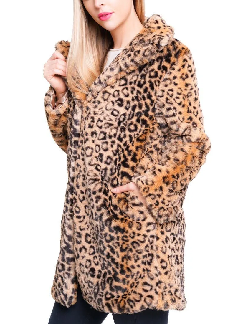 Faux Fur Plush Longline Coat