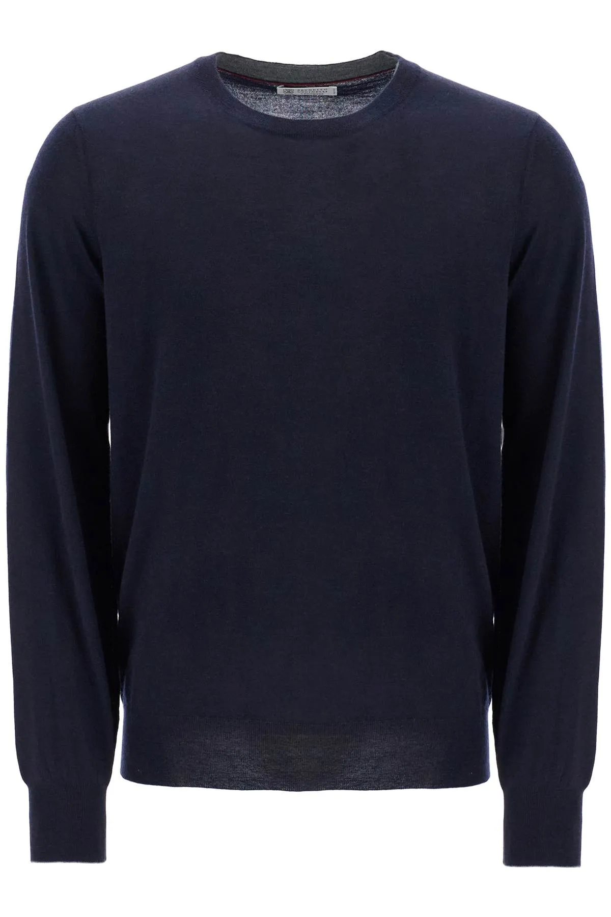 Fine Wool-Cashmere Sweater M2400100 Navy+Grigio Scuro