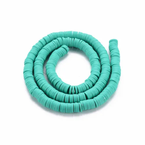 Light Sea Green Polymer Clay Beads, Fimo, Katsuki, Heishi Style, 6mm