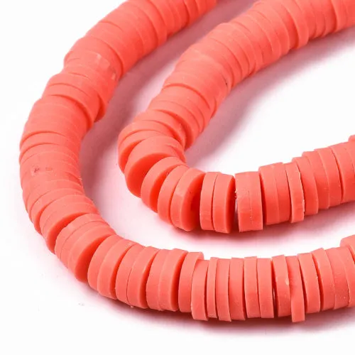 Tomato Polymer Clay Beads, Fimo, Katsuki, Heishi Style, 6mm