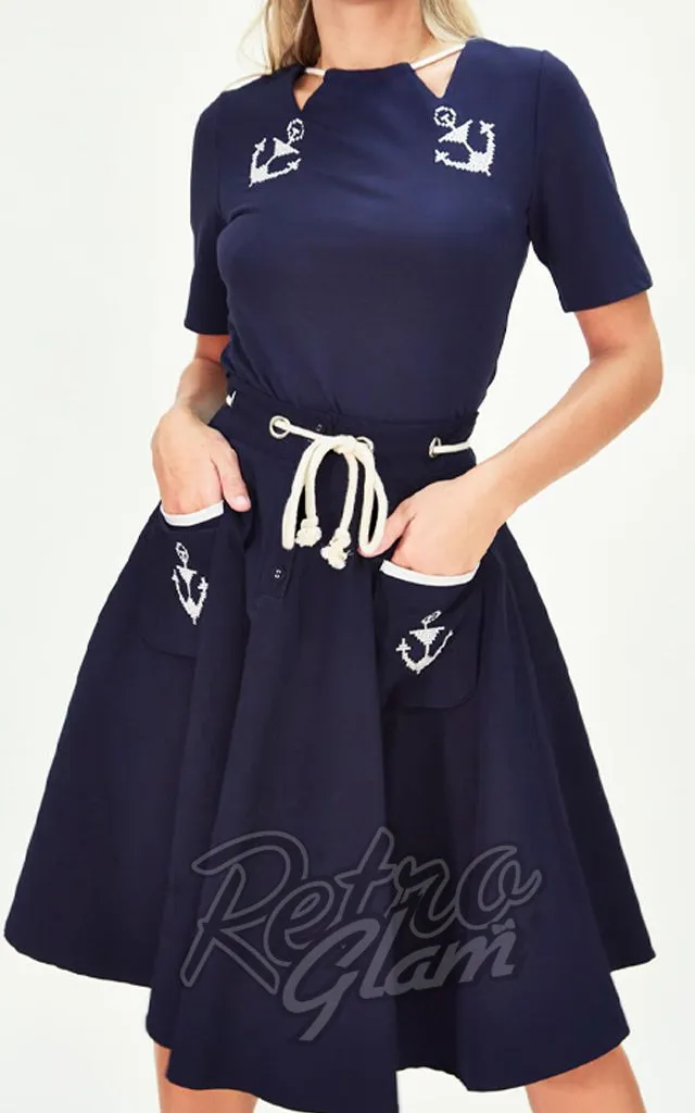 Florence Anchor & Rope Flare Skirt - Size M available