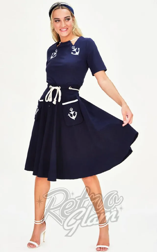 Florence Anchor & Rope Flare Skirt - Size M available