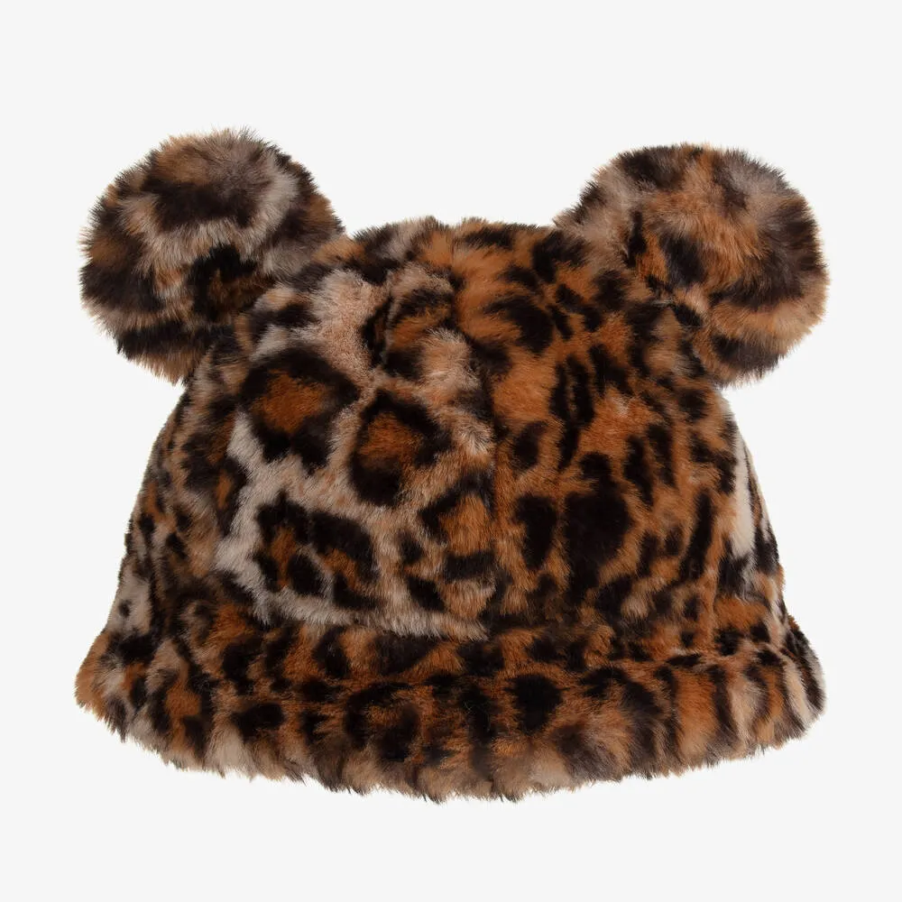 Brown Leopard Faux Fur Hat