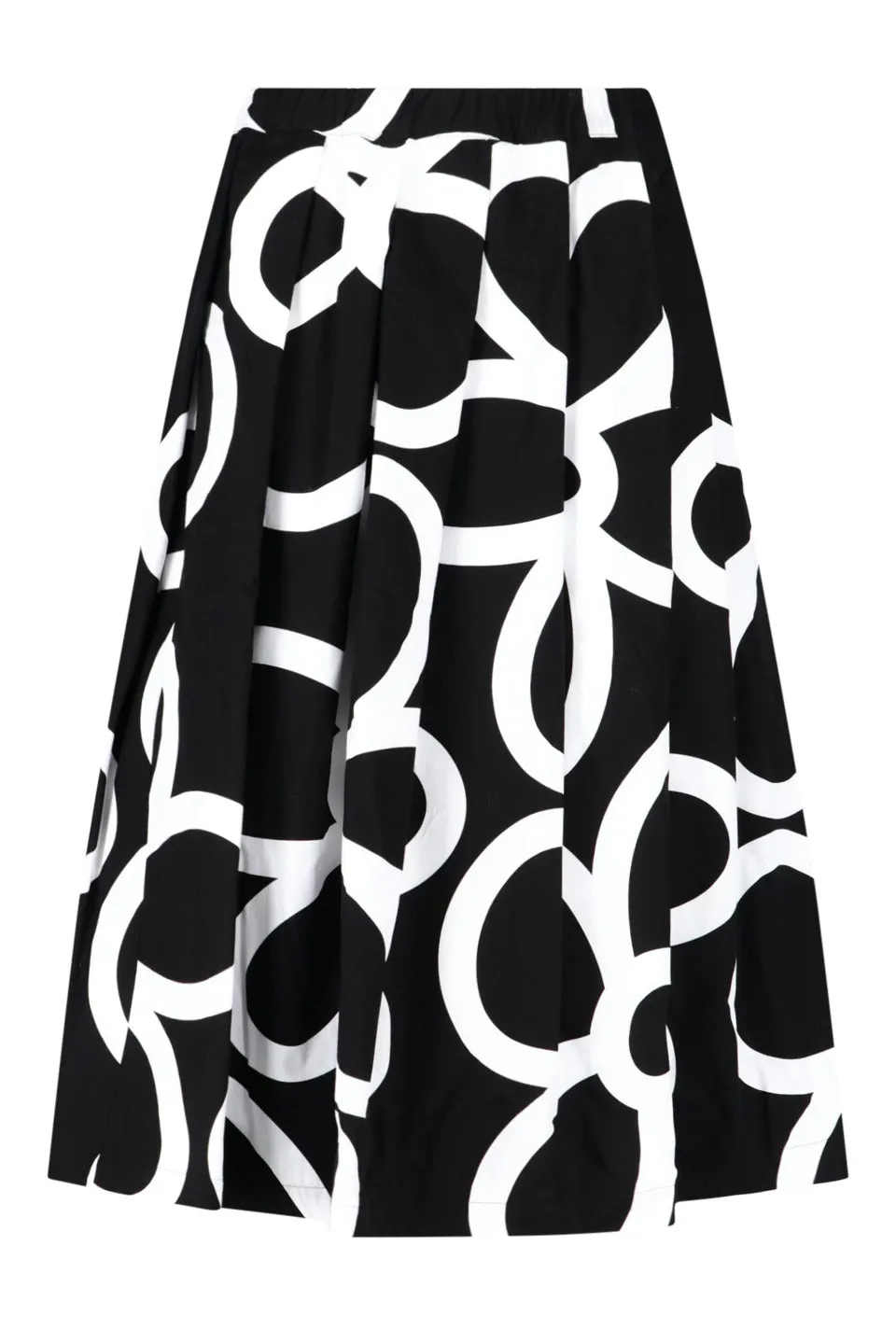 Graphic Print Pleated Skirt