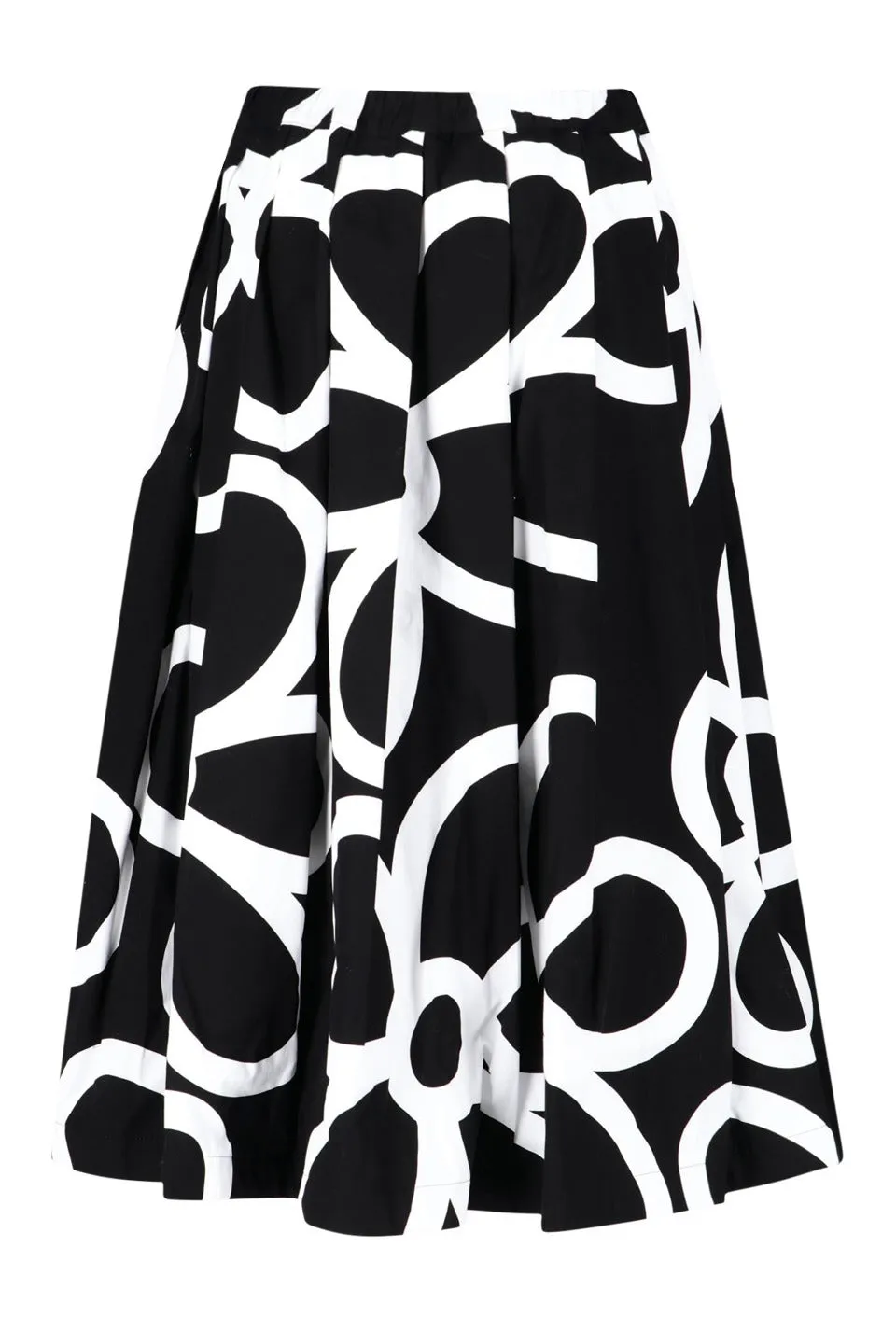 Graphic Print Pleated Skirt