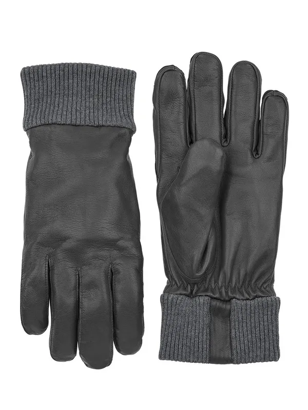 Grey Leather Gloves