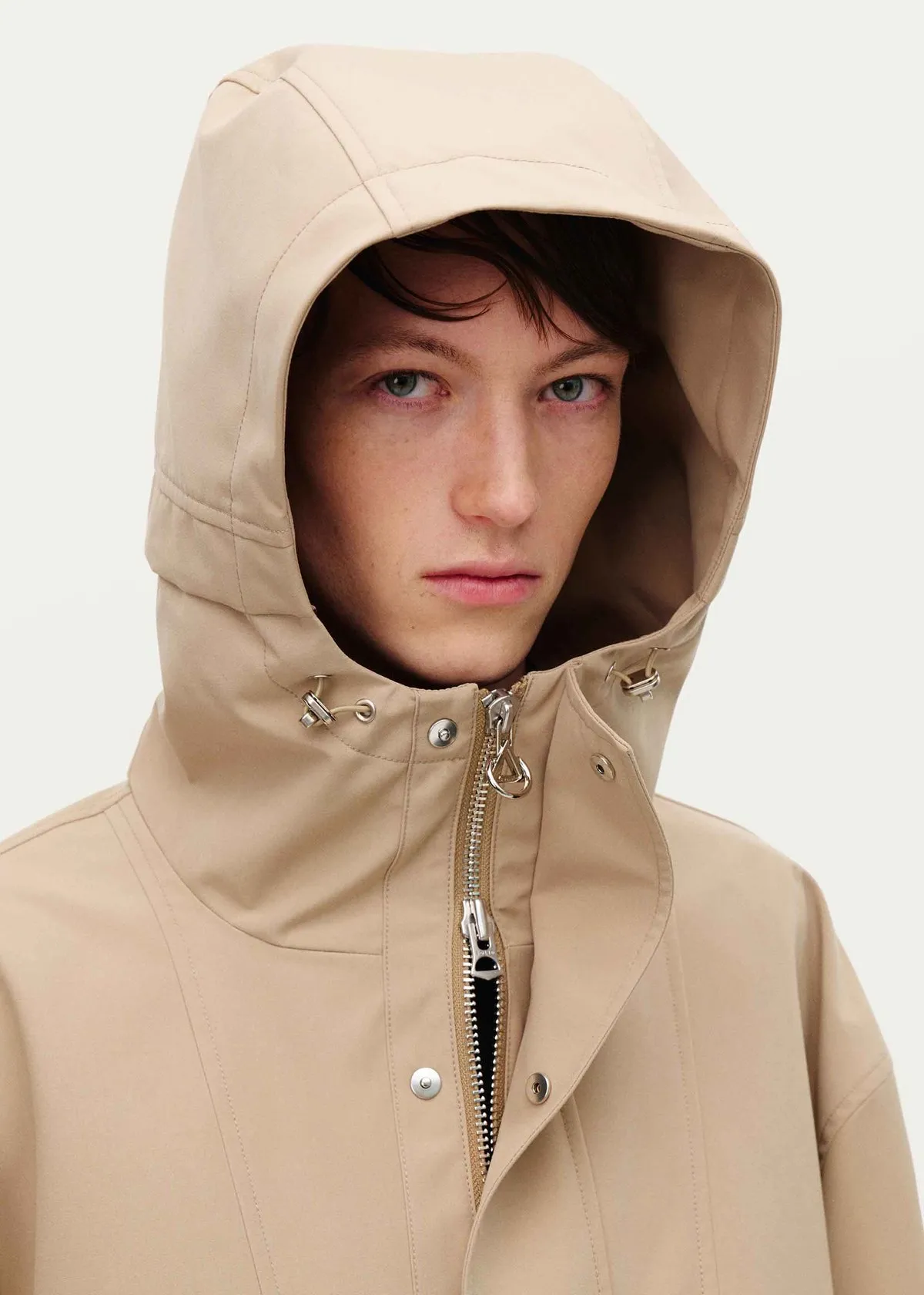 Beige Hooded Parka