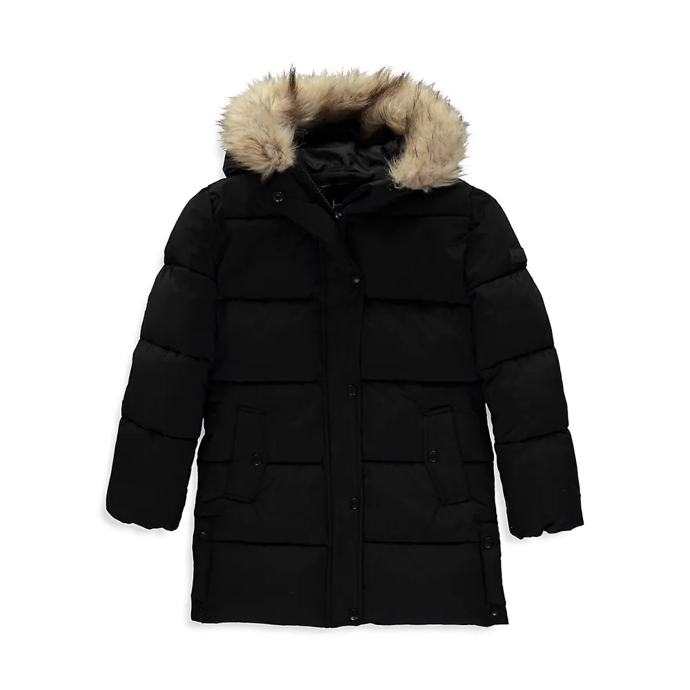 Girls Hudson Bay Expedition Faux Fur Hooded Parka