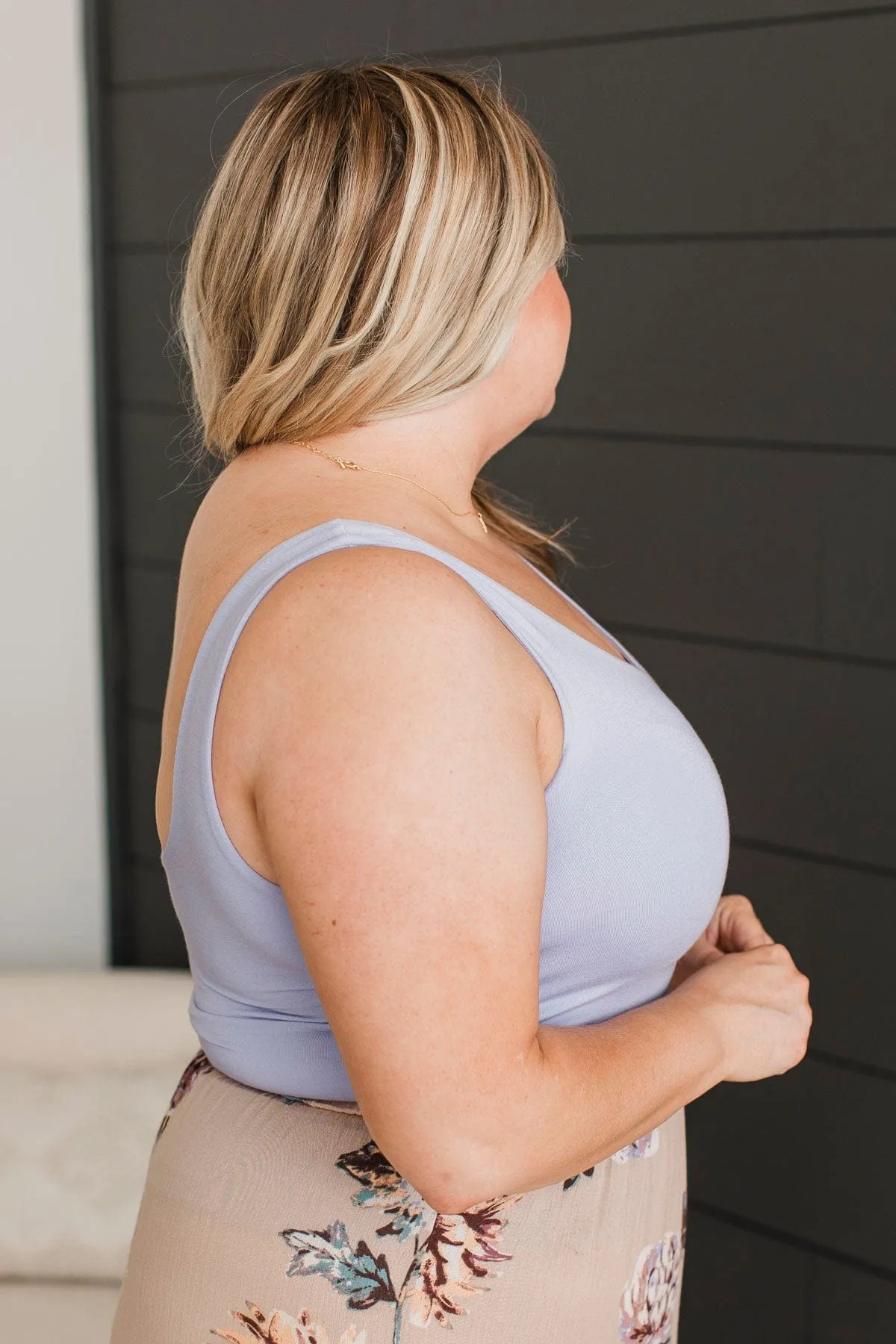 Charming Knit Tank Top - Blueberry