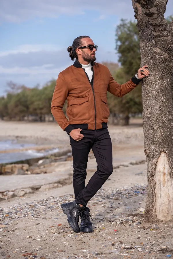 Khaki Slim Fit Fur Coat - gentwith