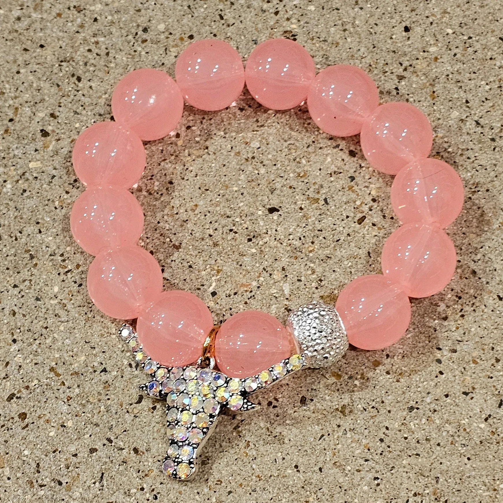 Pink Bling Chunky Skull Bracelet by KIG