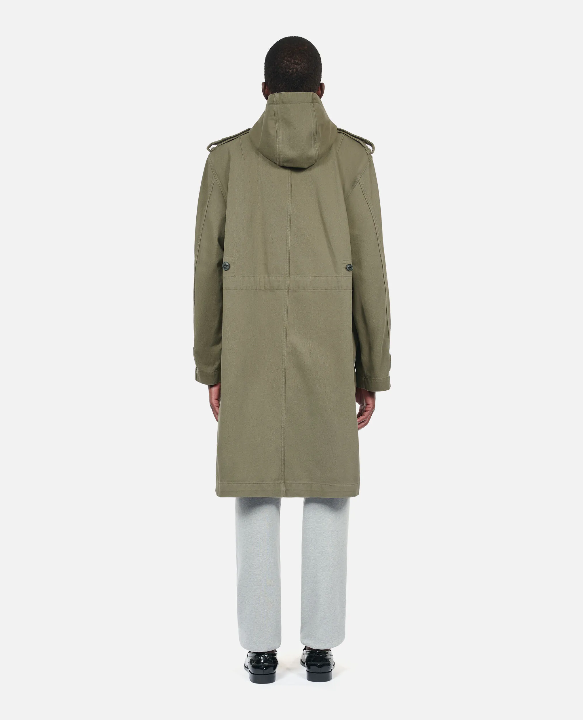 Long Khaki Hooded Parka