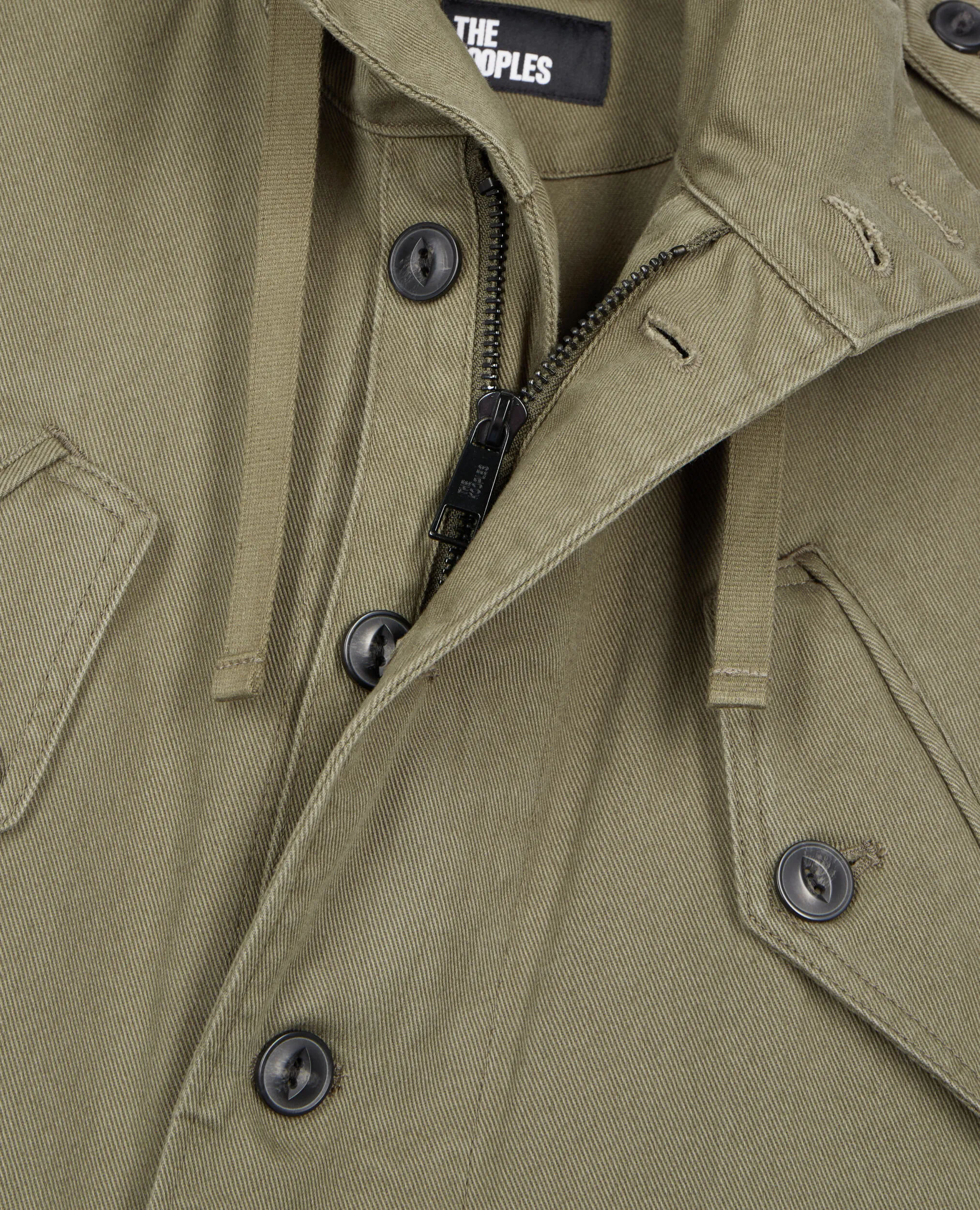 Long Khaki Hooded Parka