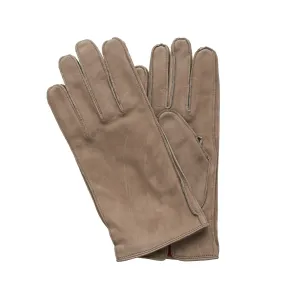 Loro Piana Suede Gloves with Cashmere and Silk-Blend Lining in Taupe