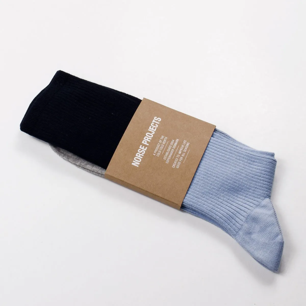 Bjarki Colour Block Socks in Luminous Blue