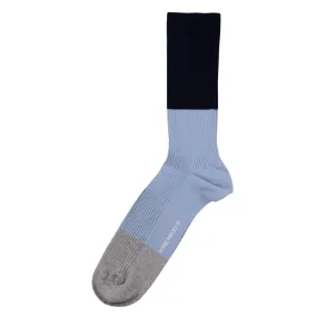 Bjarki Colour Block Socks in Luminous Blue