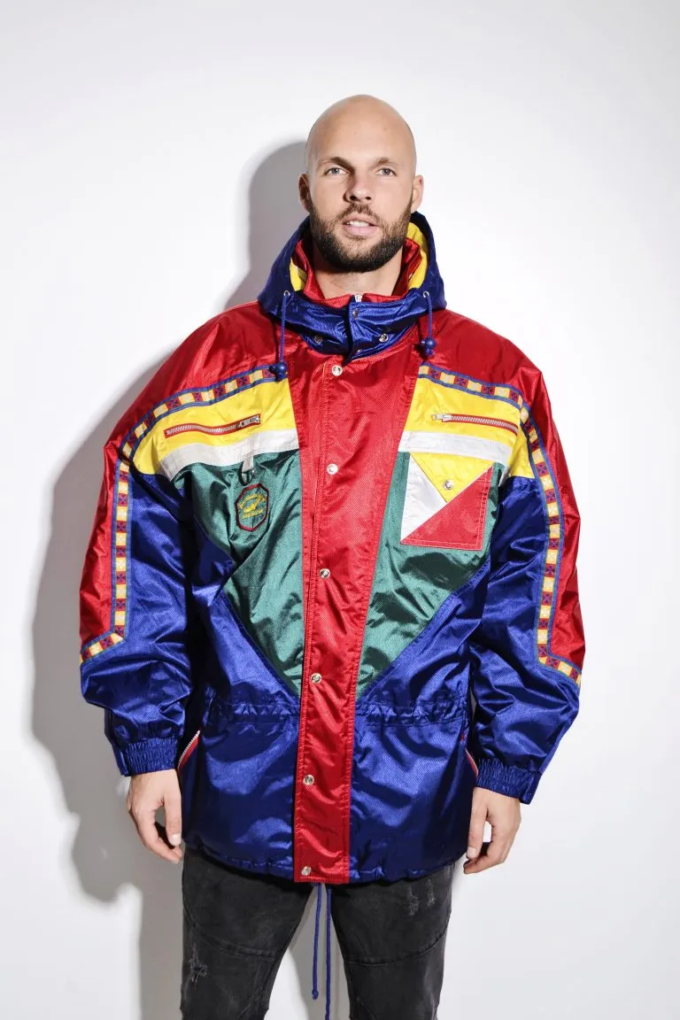 Mountain Hawk Men's 80s Multicolor Warm Hooded Parka