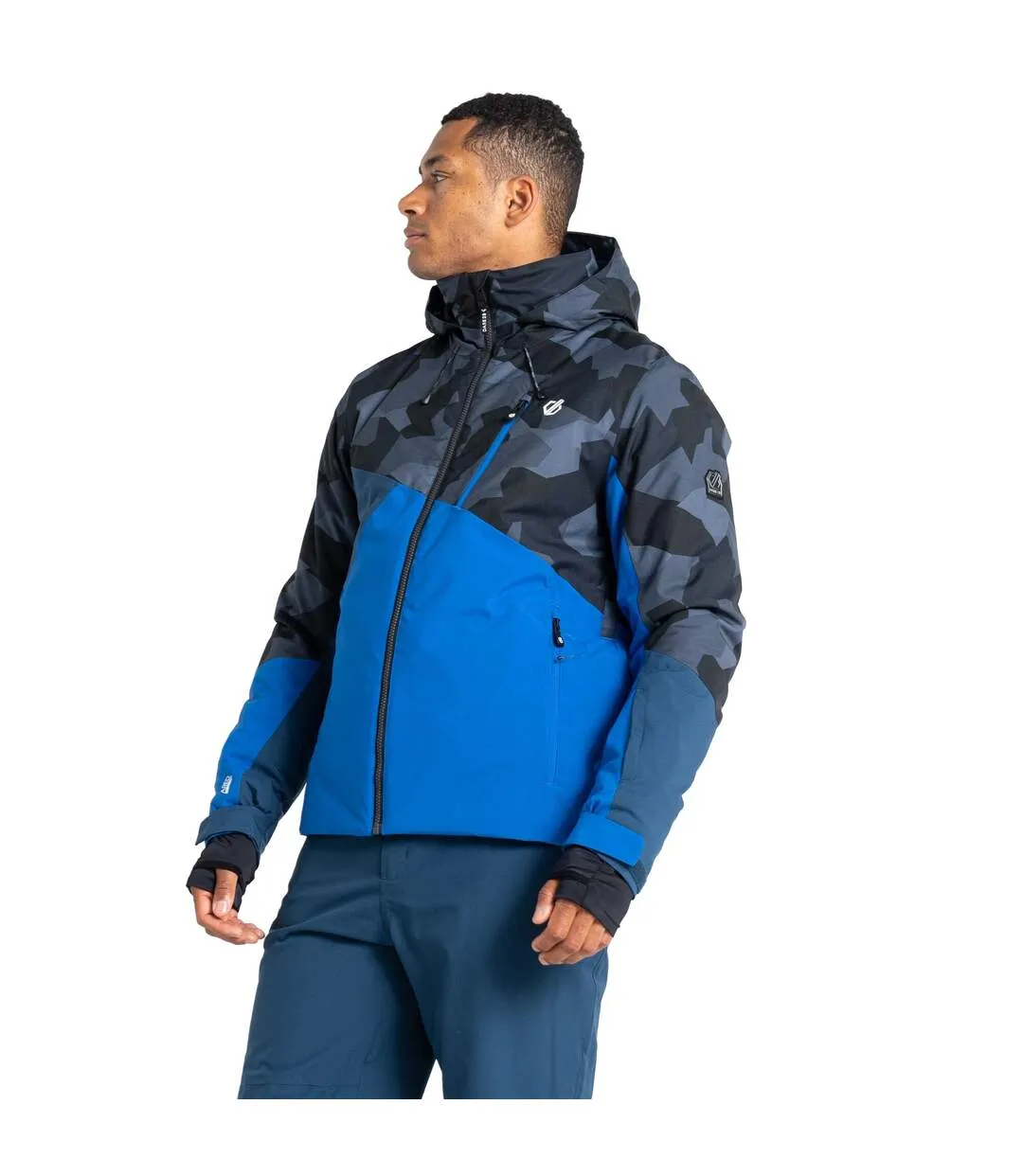 Mens Dare 2B Olympian Baseplate Geometric Ski Jacket Blue/Black