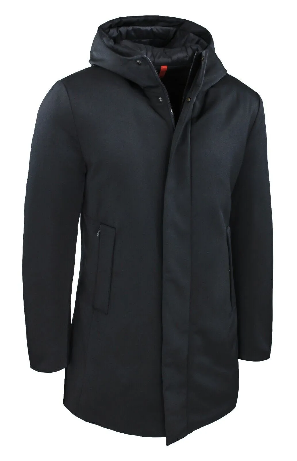 Men's Casual Winter Black Long Jacket Puffer Snow Parka from S to 4XL