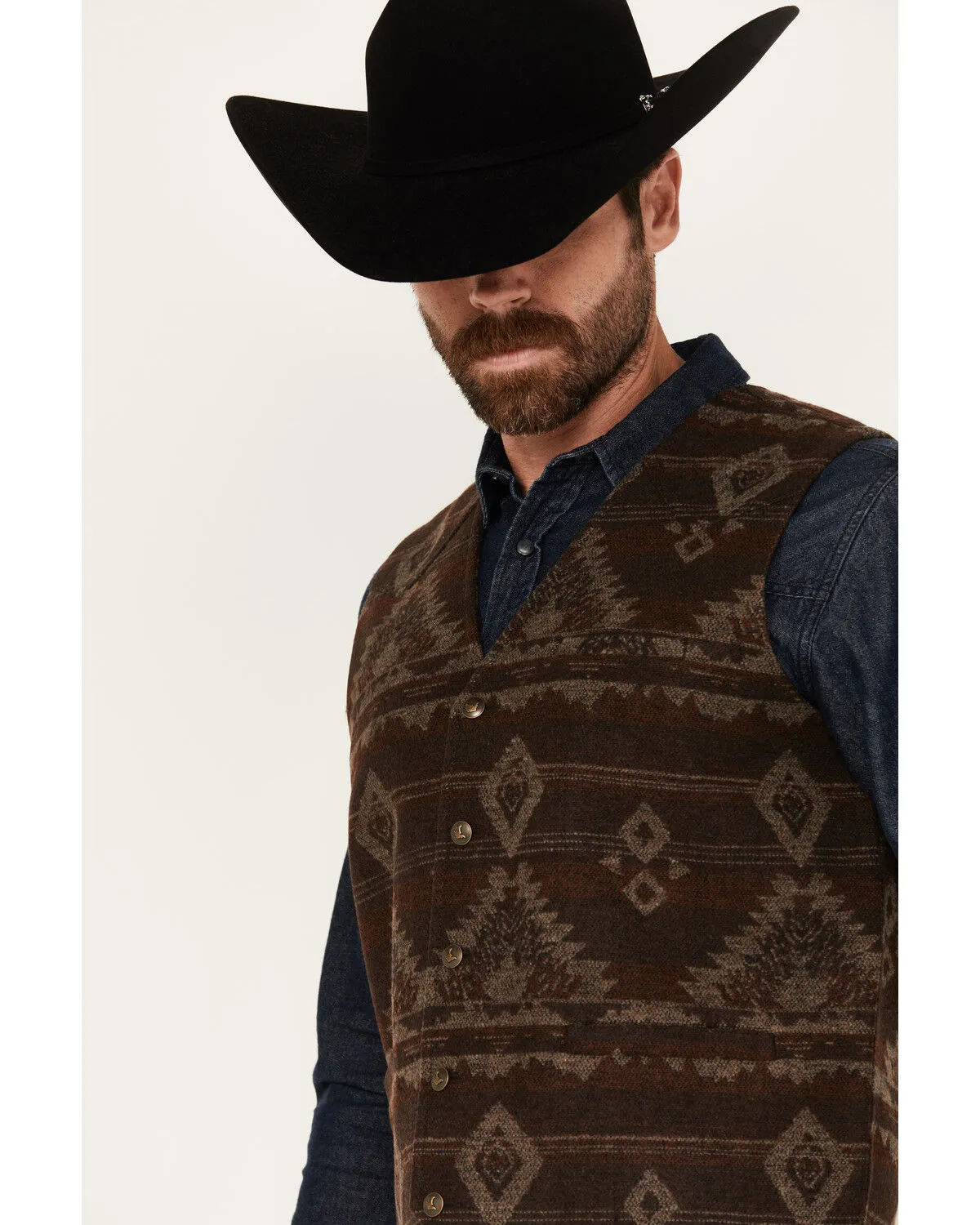 Men's Dakota Jacquard Southwestern Button-Down Vest