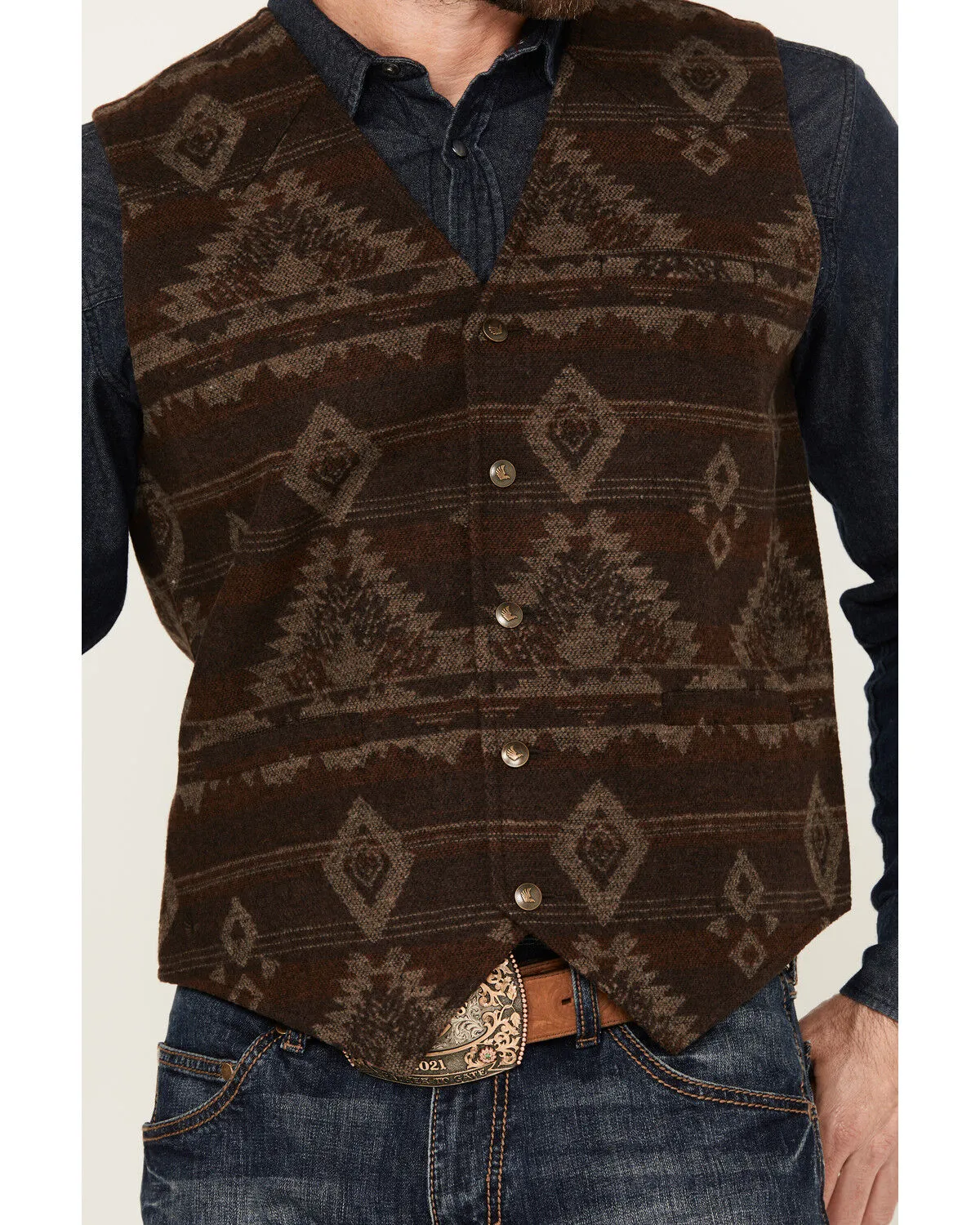 Men's Dakota Jacquard Southwestern Button-Down Vest