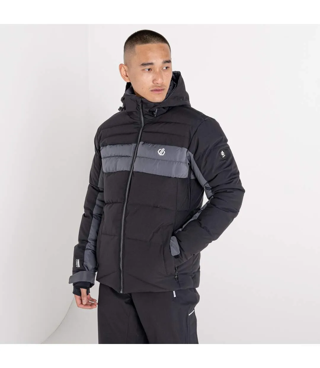 Black/Ebony Grey Waterproof Ski Jacket for Men by Dare 2B