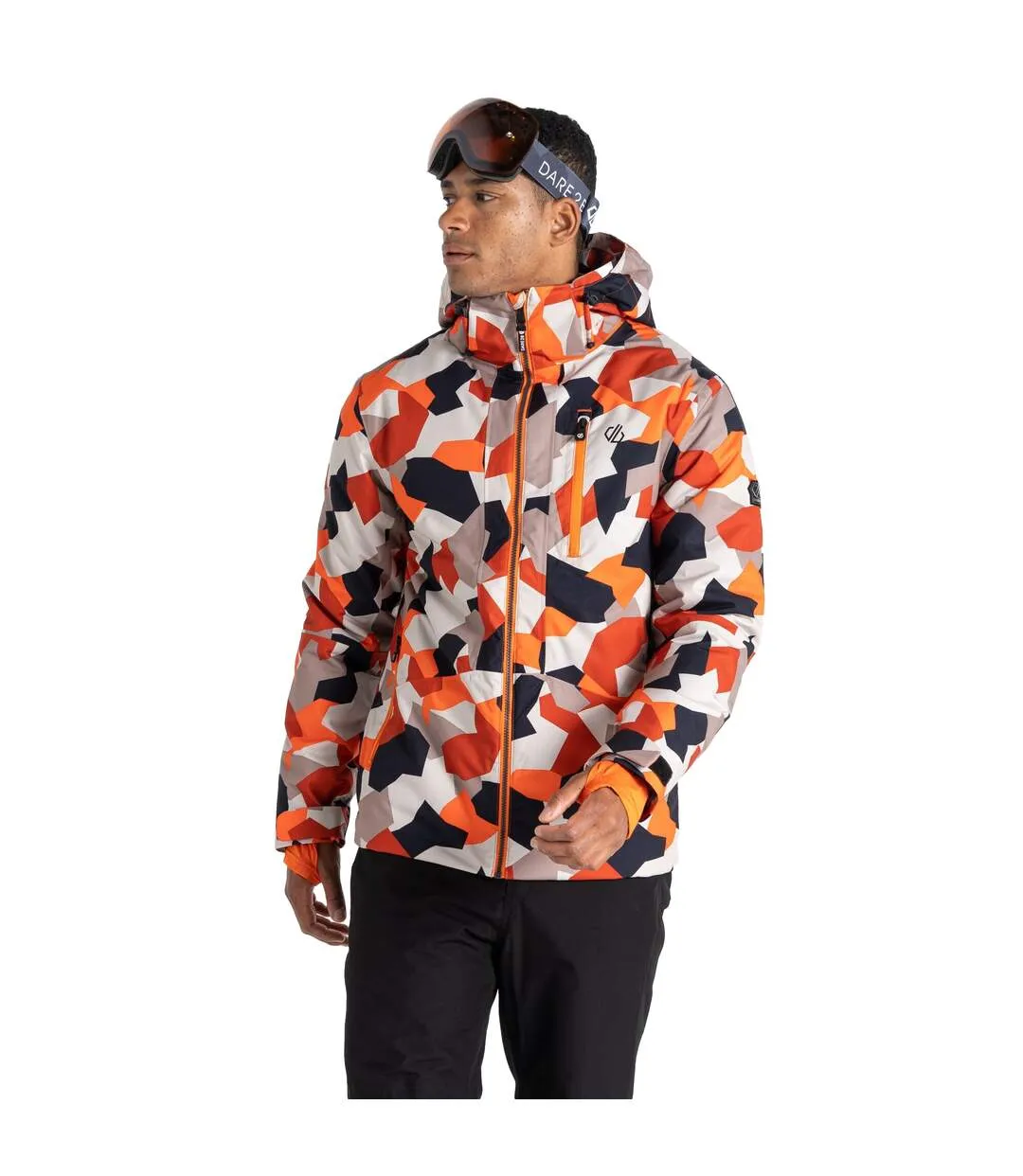 Men's edge camo ski jacket puffins orange Dare 2B