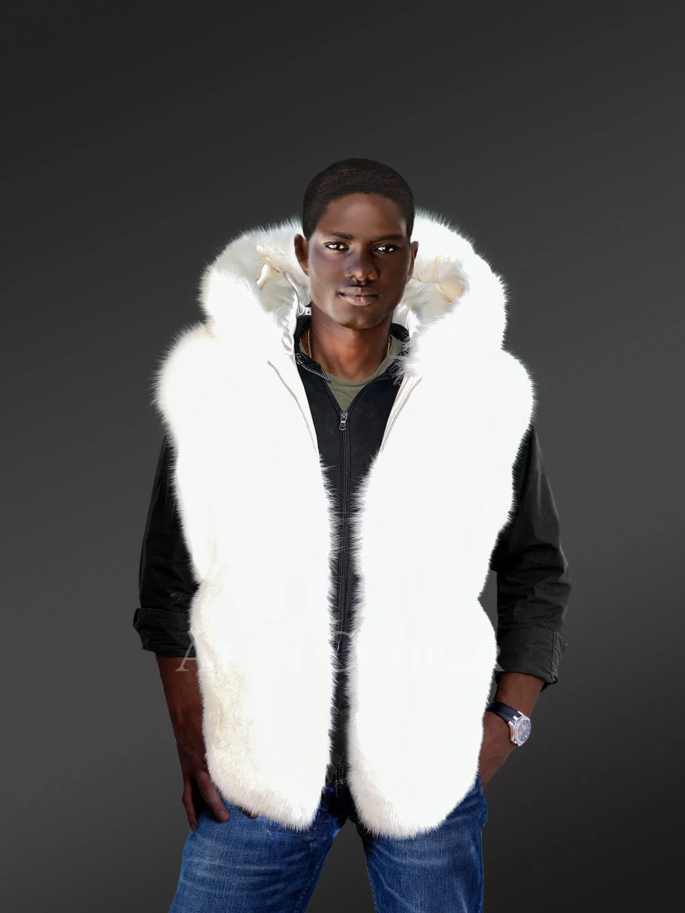 Men’s Frost Fox Fur Coat