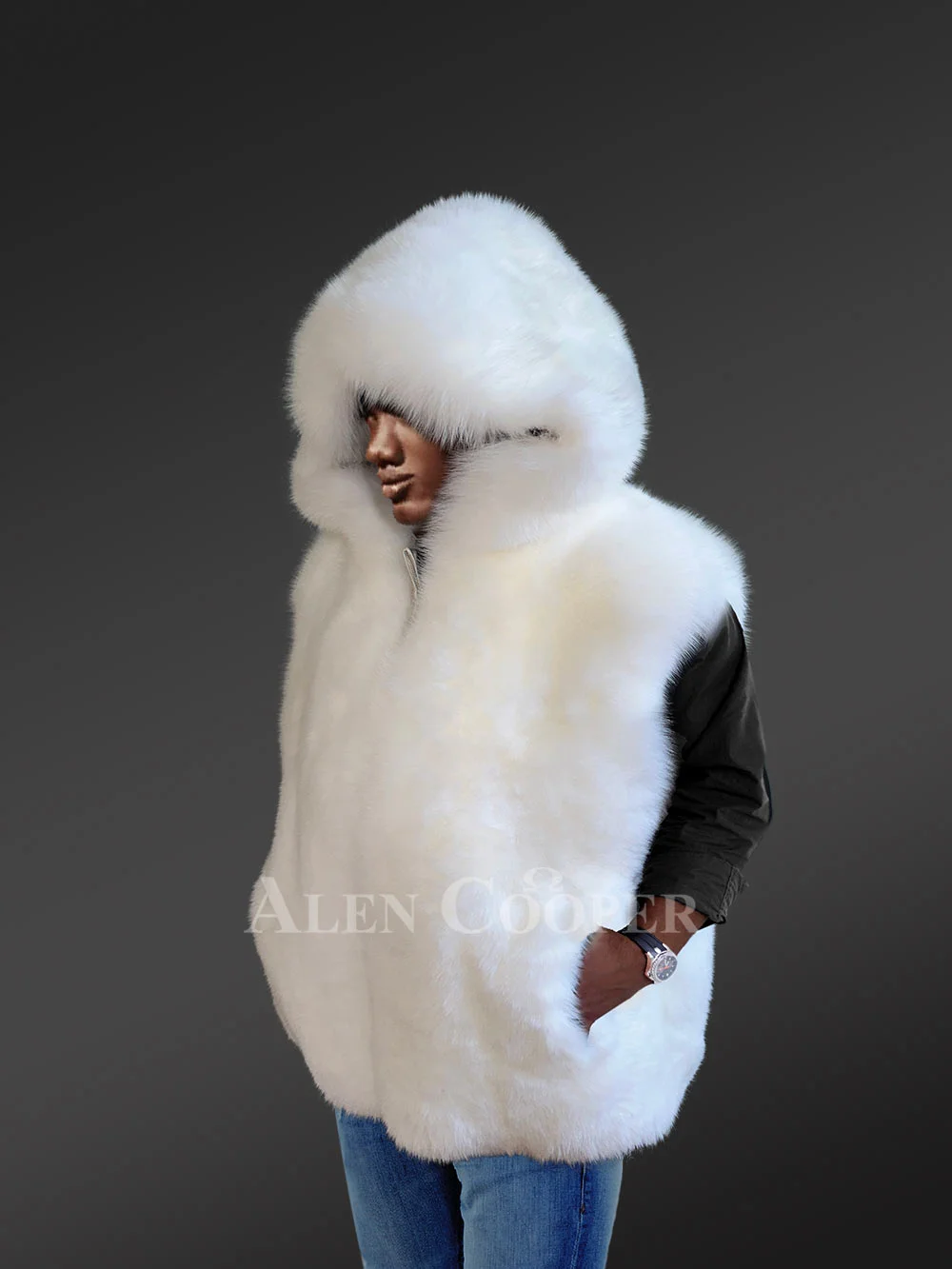 Men’s Frost Fox Fur Coat