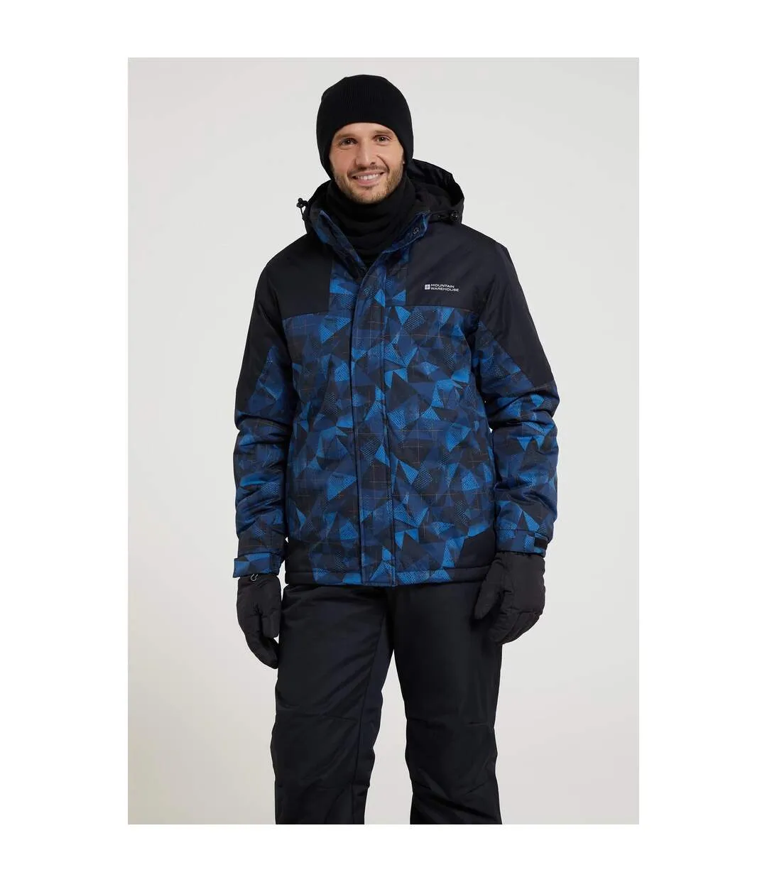 Mountain Warehouse Mens Shadow II Printed Ski Jacket in Blue/Black