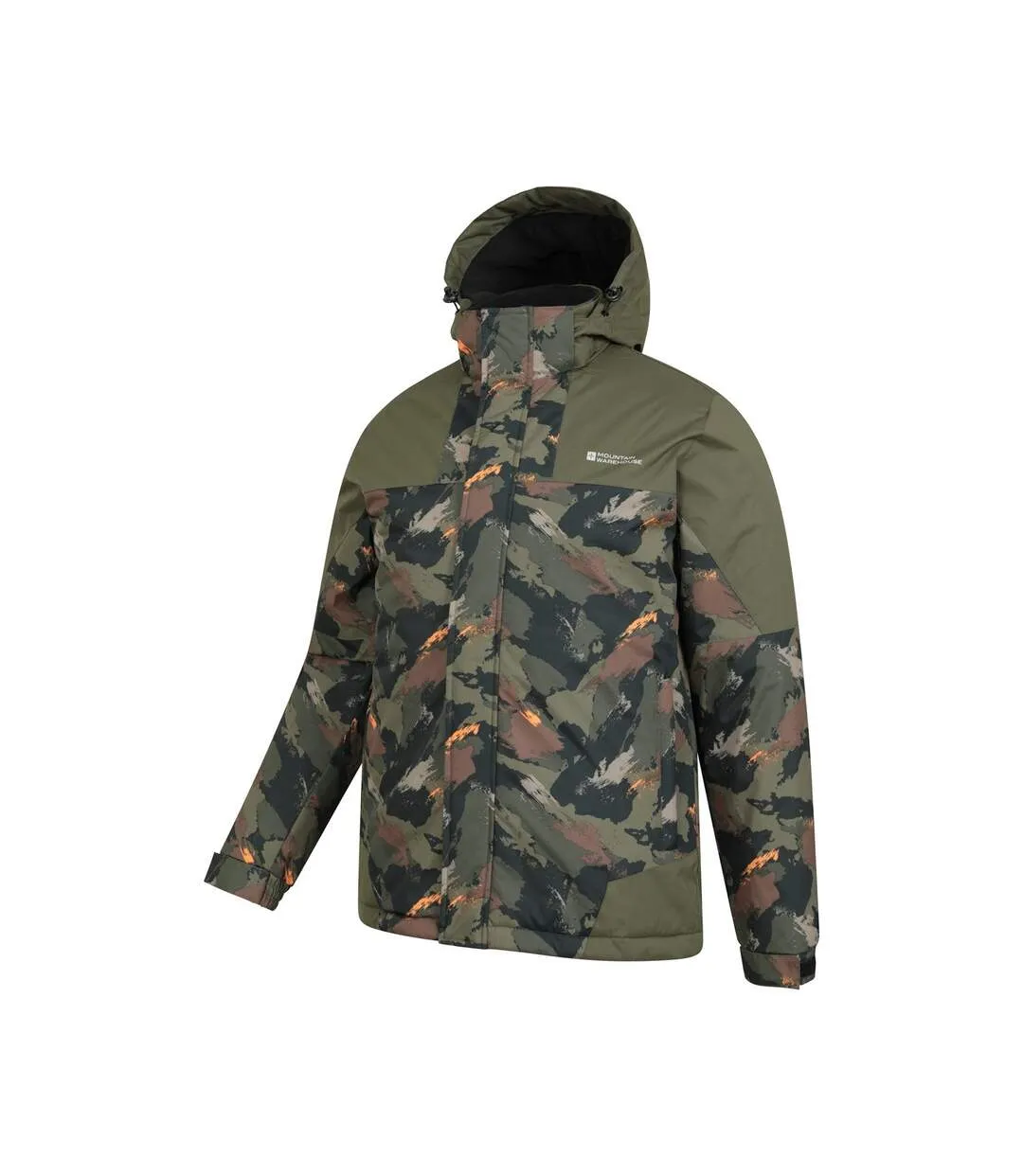 Mountain Warehouse Mens Shadow II Printed Ski Jacket in Dark Khaki