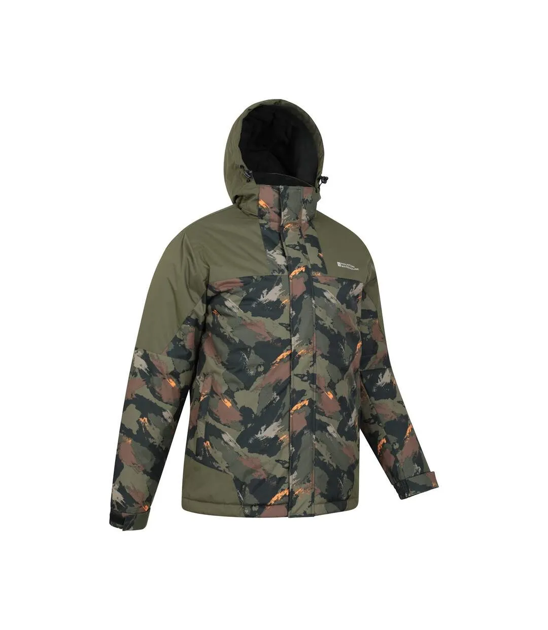 Mountain Warehouse Mens Shadow II Printed Ski Jacket in Dark Khaki