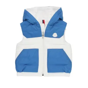 Moncler White Light Blue Raiffa Down Vest Baby