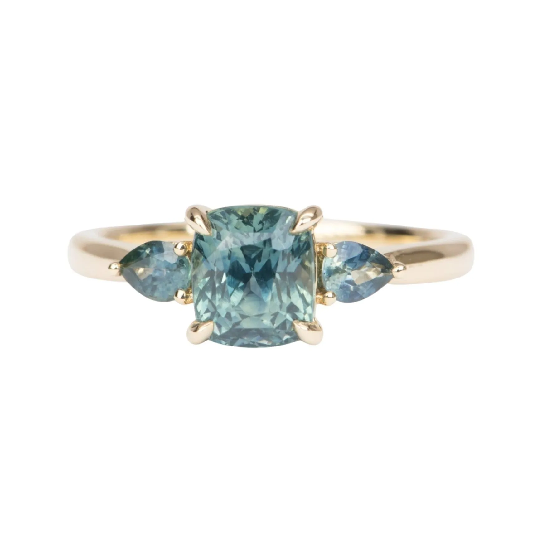 Montana Sapphire Three-Stone Ring, 14K Gold