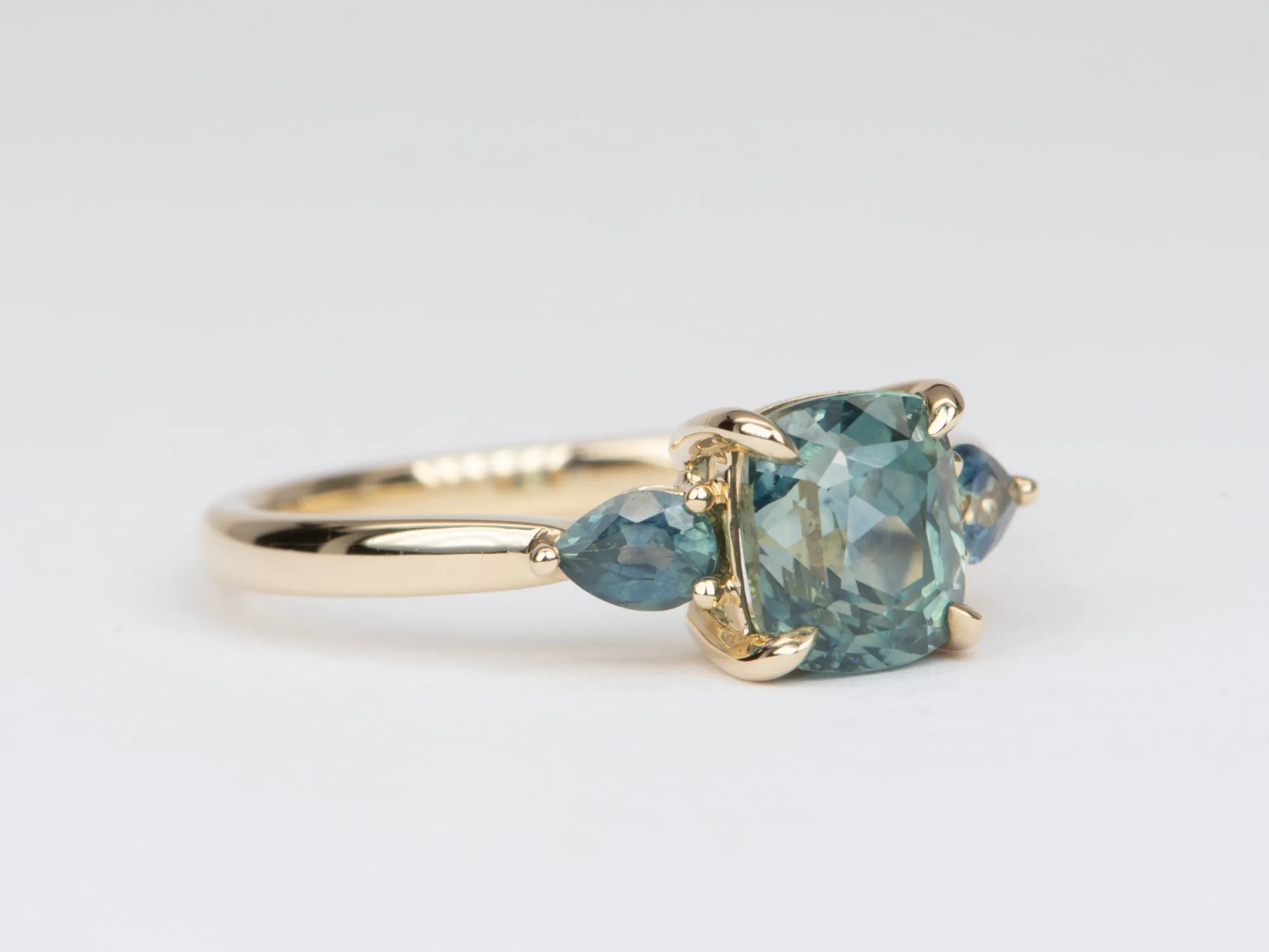 Montana Sapphire Three-Stone Ring, 14K Gold