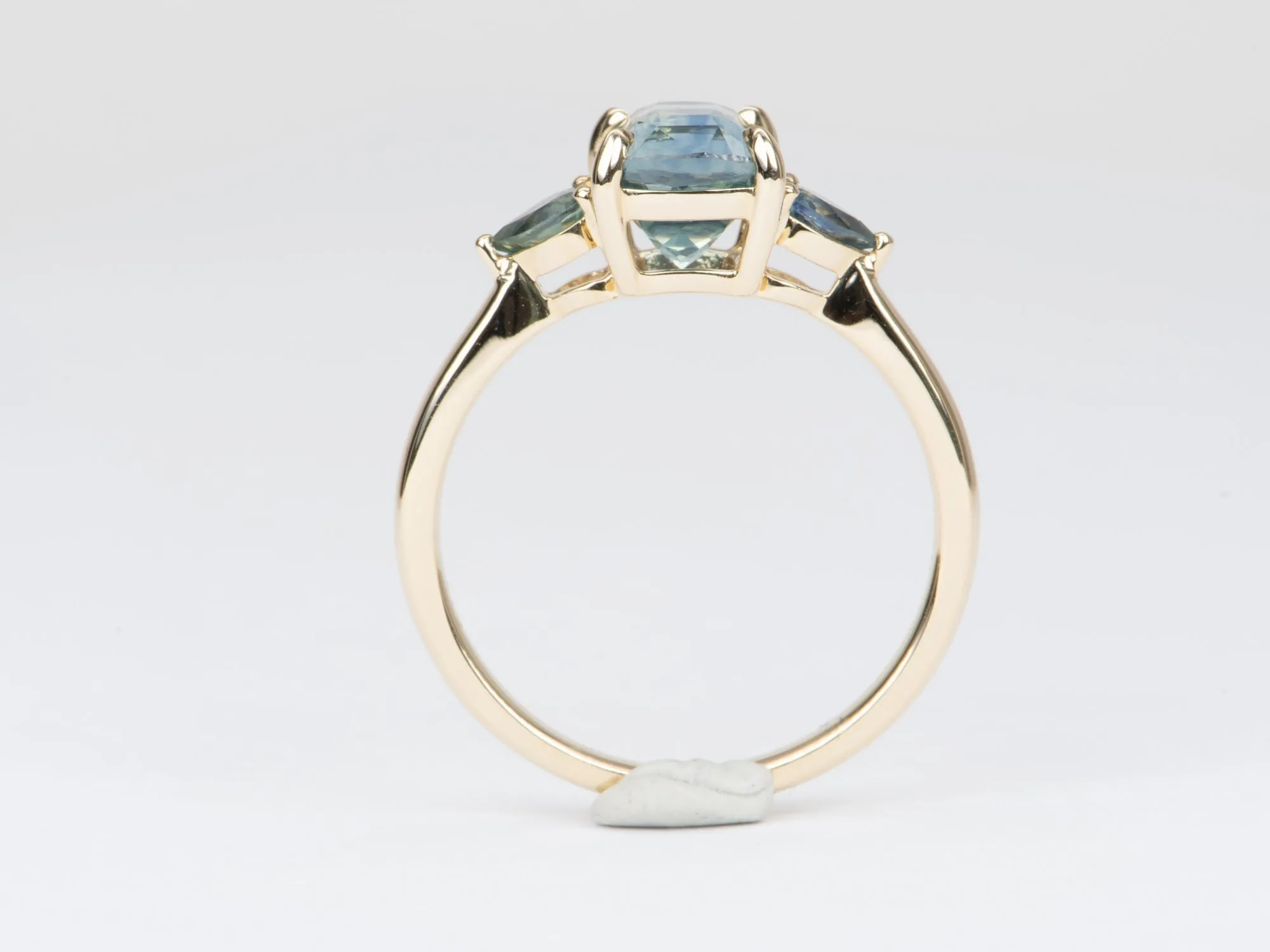 Montana Sapphire Three-Stone Ring, 14K Gold