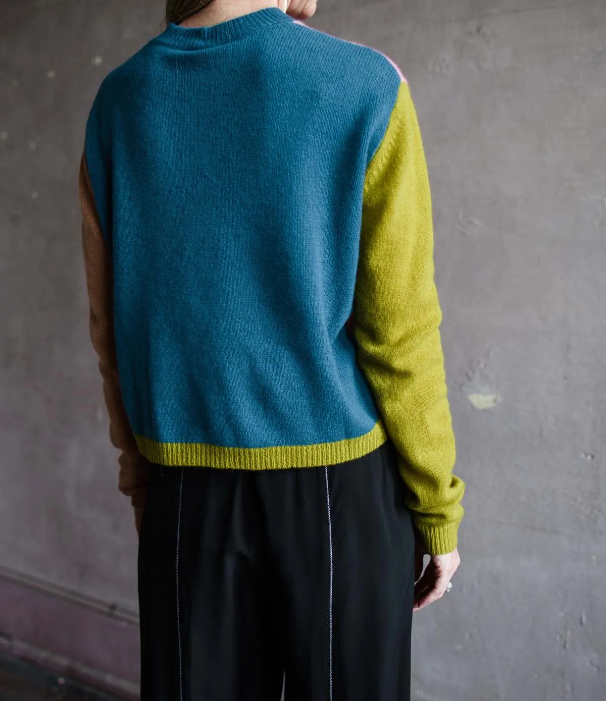 Multicolored Mondrian Cashmere Sweater