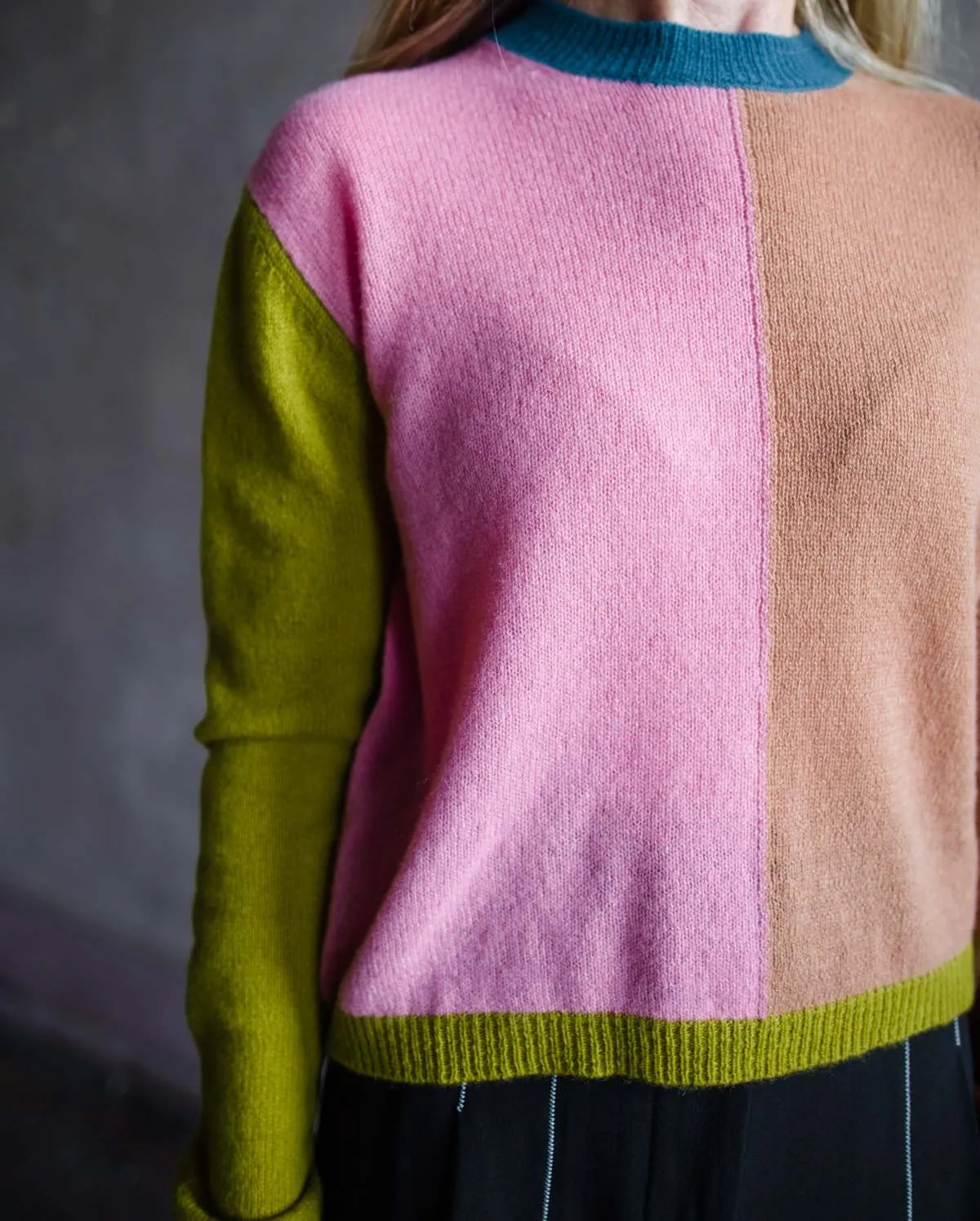 Multicolored Mondrian Cashmere Sweater