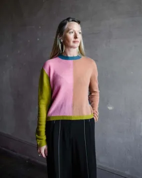 Multicolored Mondrian Cashmere Sweater