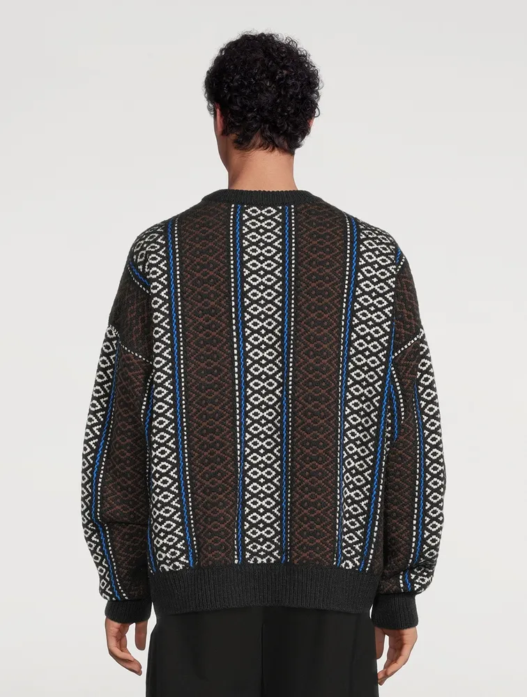 Off-White Blue On The Go Moon Chunky Sweater