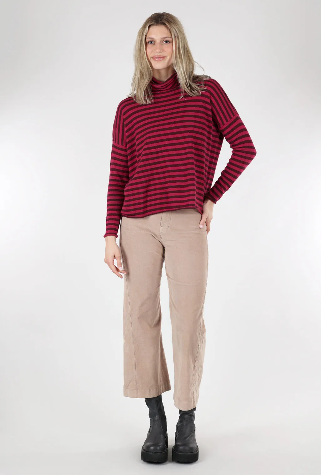 Magenta Stripe Cashmere Sweater